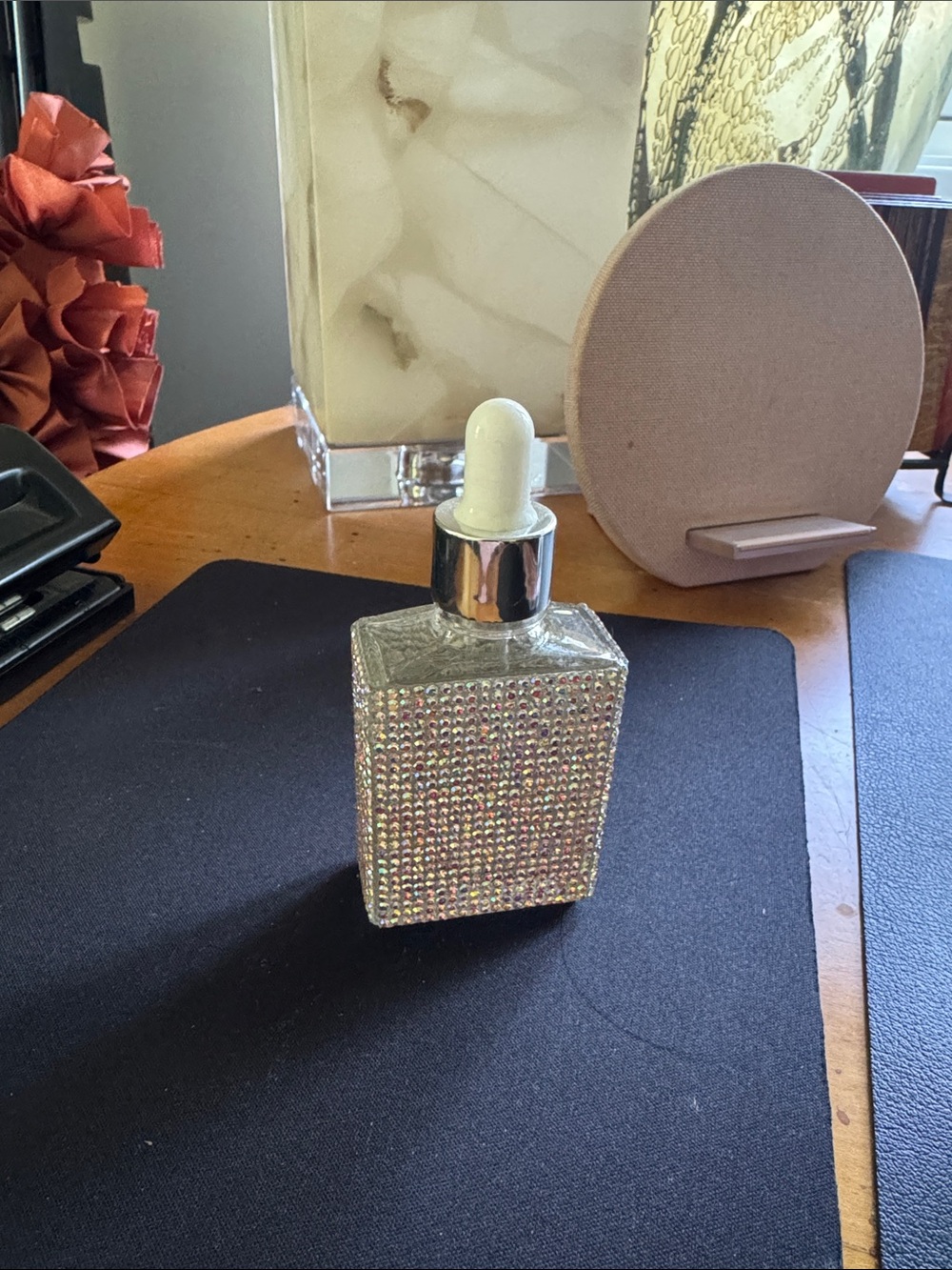 Rhinestone Crystal Dropper Bottle - Sparkling Silver